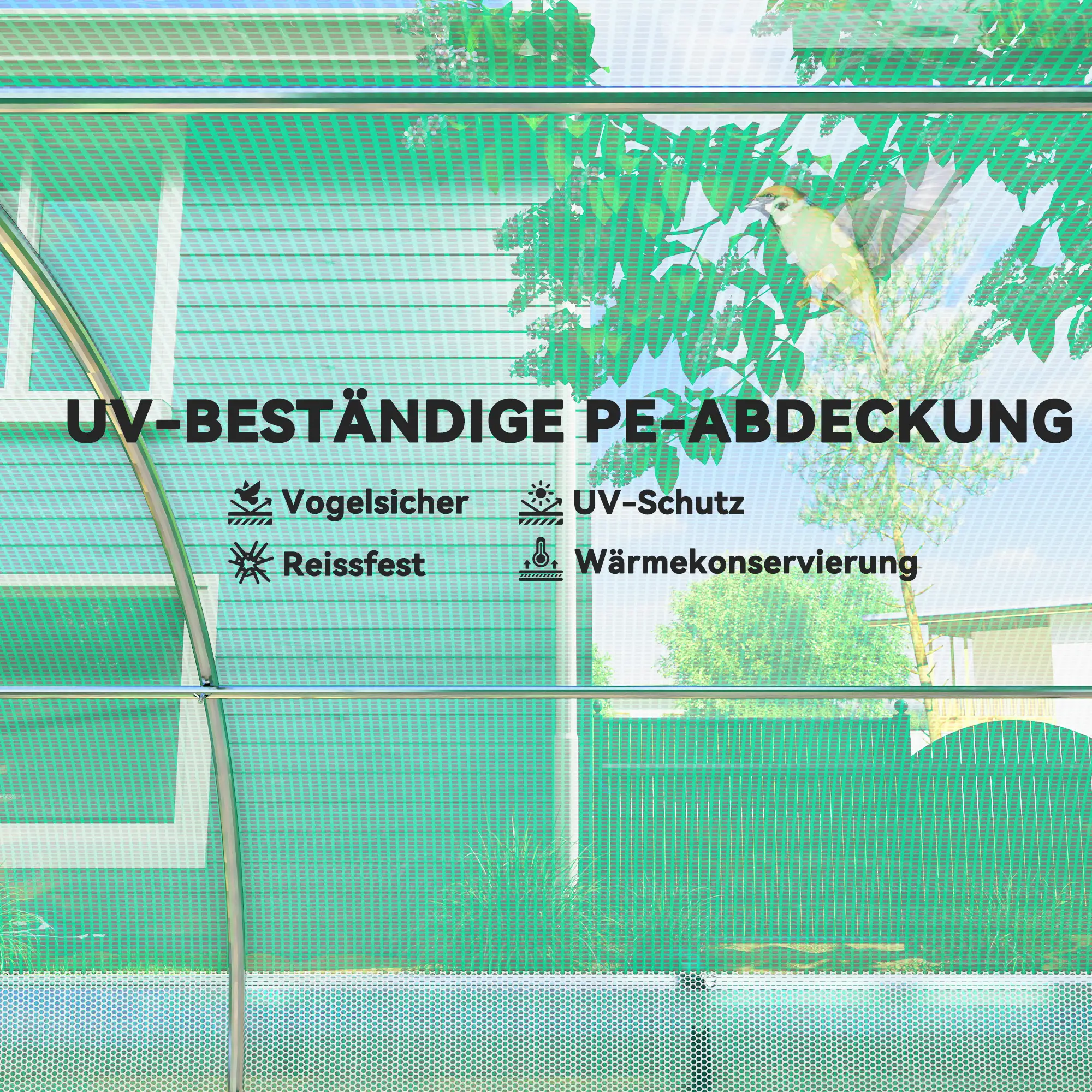 Tunnelkas 6 x 3 x 2 m met Zonweringsnet