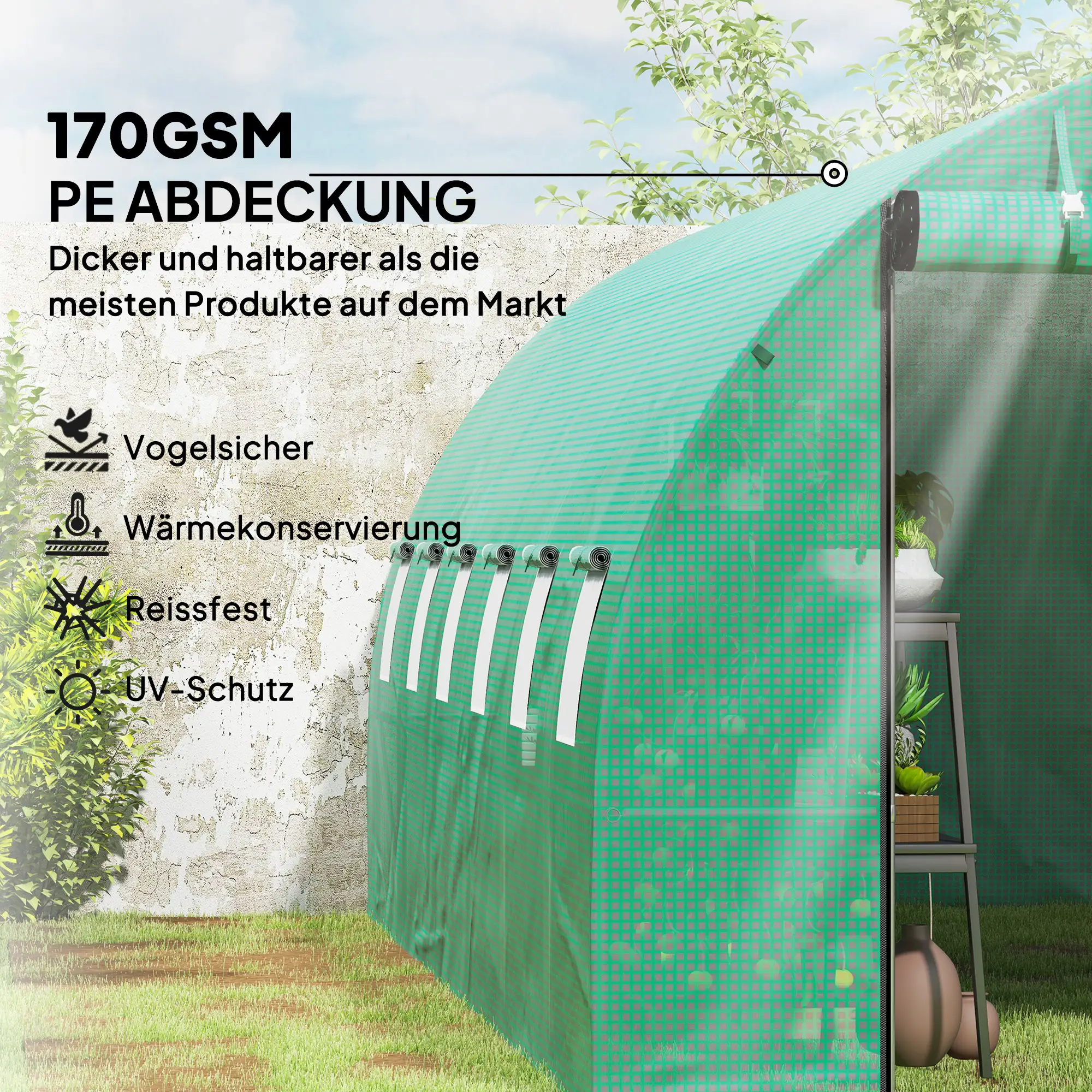 Tunnelkas  600L x 300B x 197H cm met stalen frame