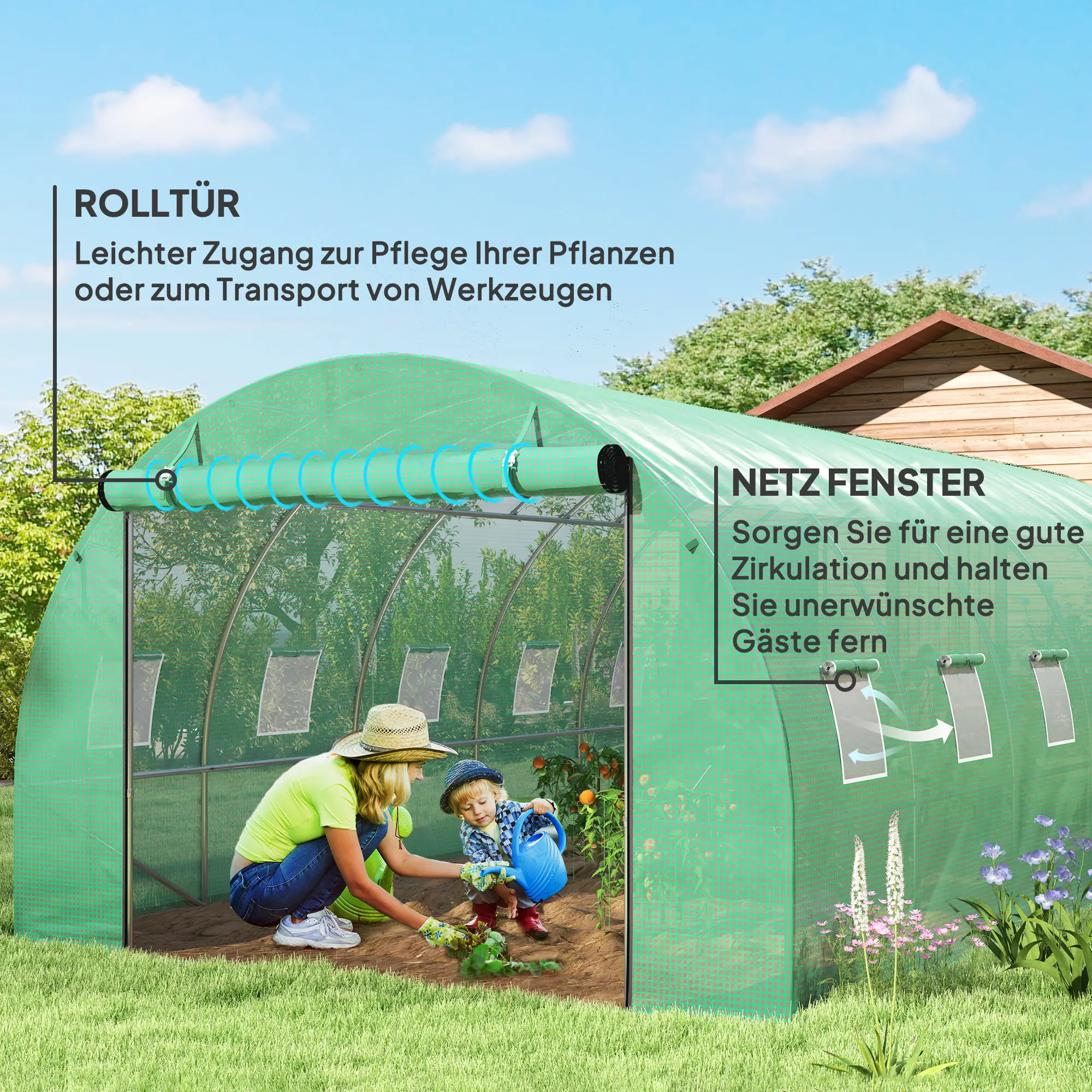 Tunnelkas  600L x 300B x 197H cm met stalen frame