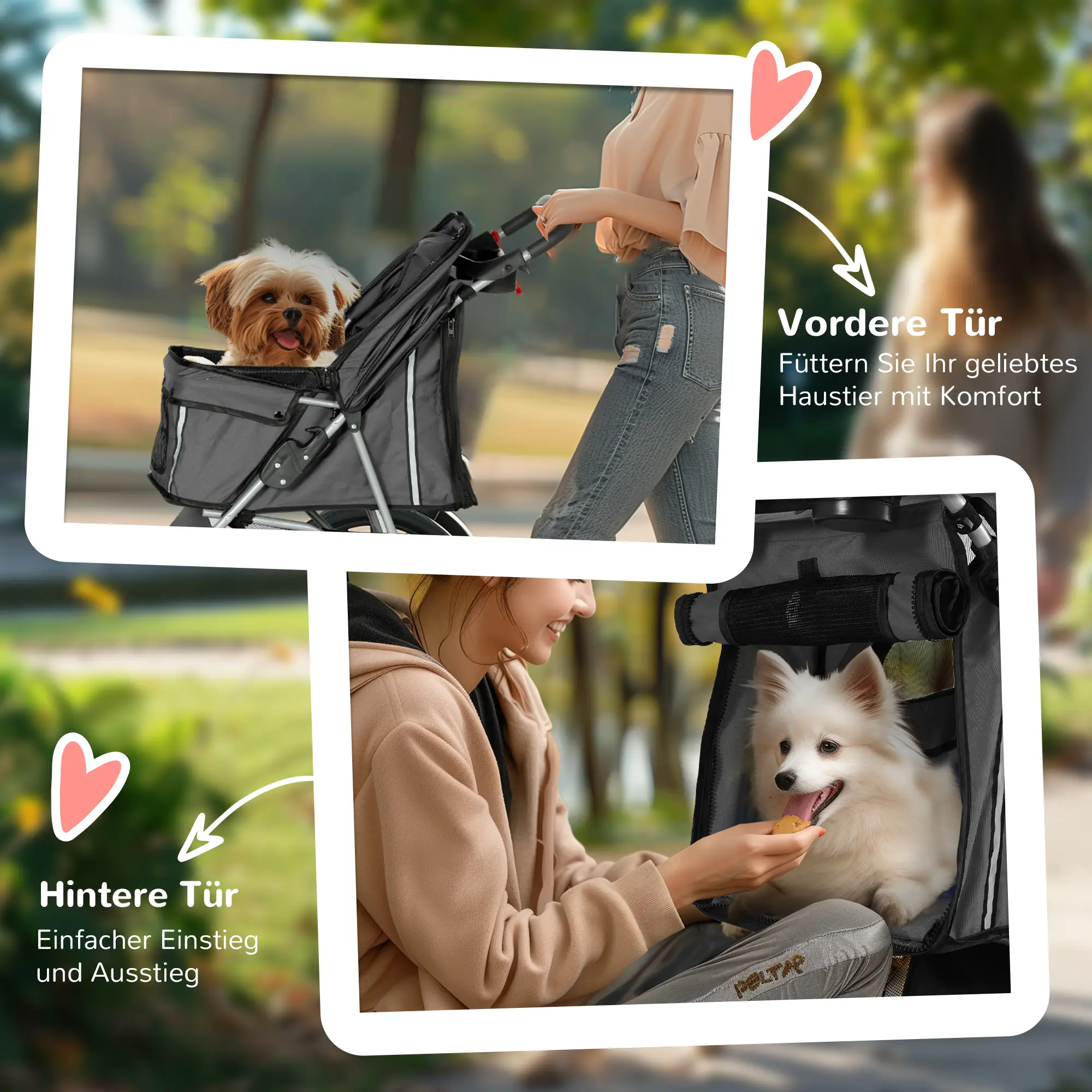 Honden buggy Zwart
