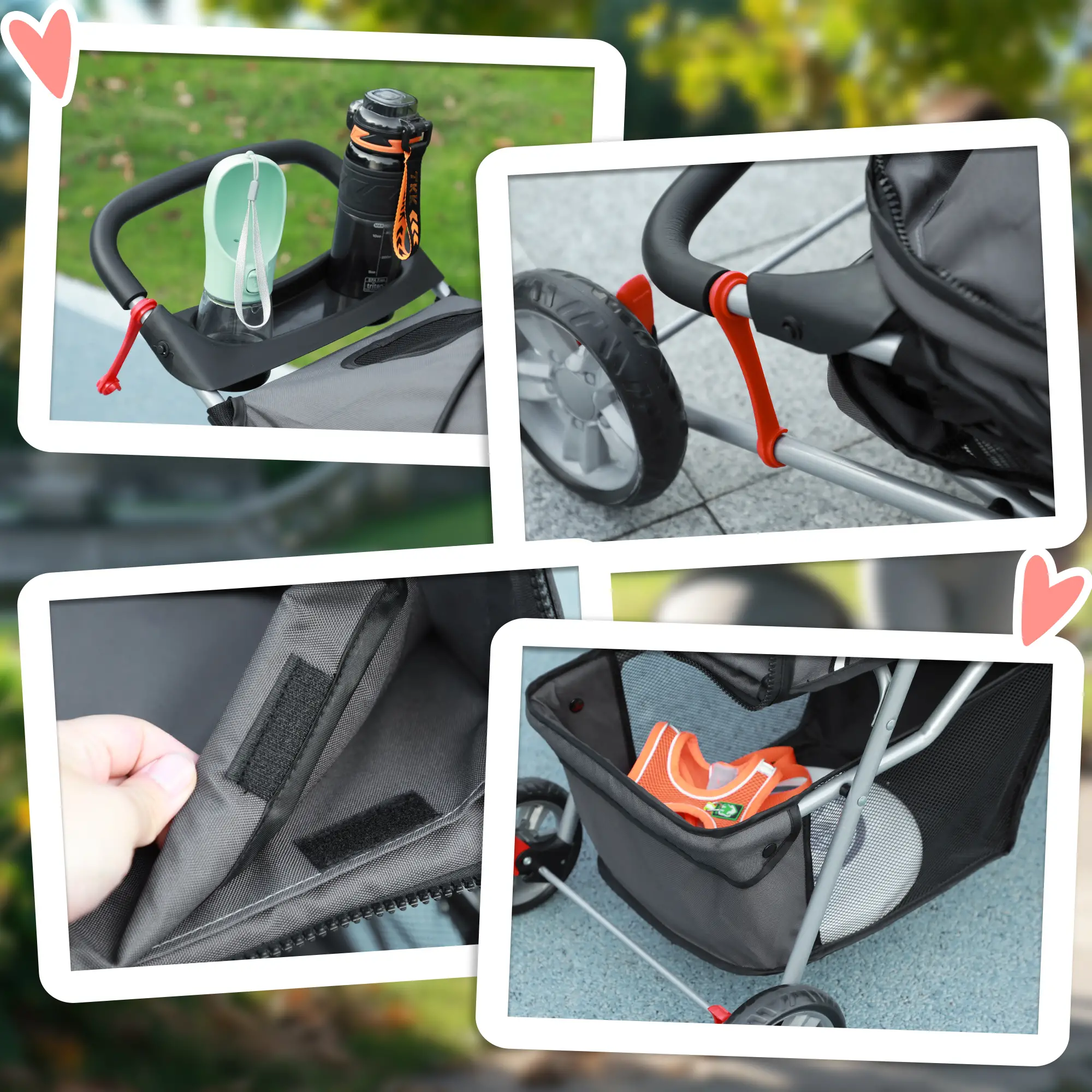 Honden buggy Zwart