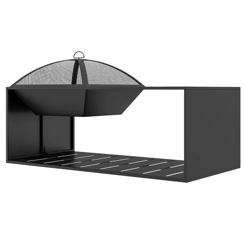 2-in-1 vuurschaal met keramische tegels 101 x 51 x 56 cm