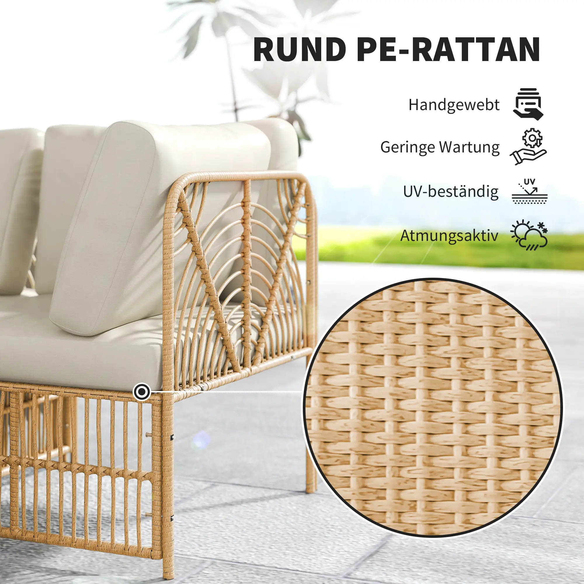 5-delige set, lichtbruin+crème wit