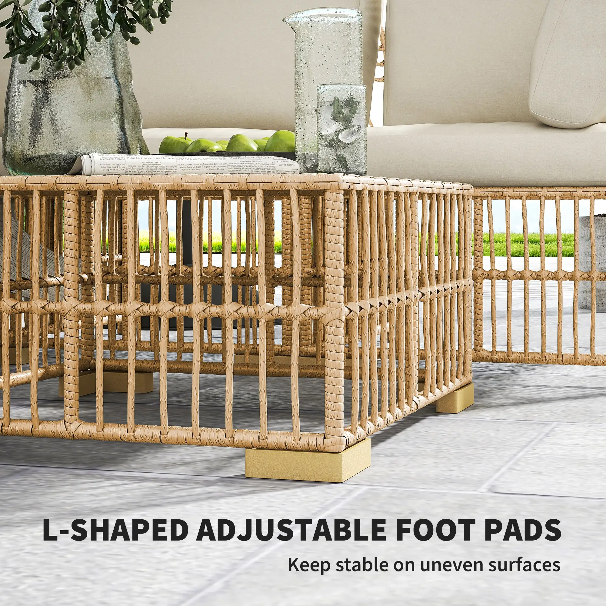 5-delige set, lichtbruin+crème wit