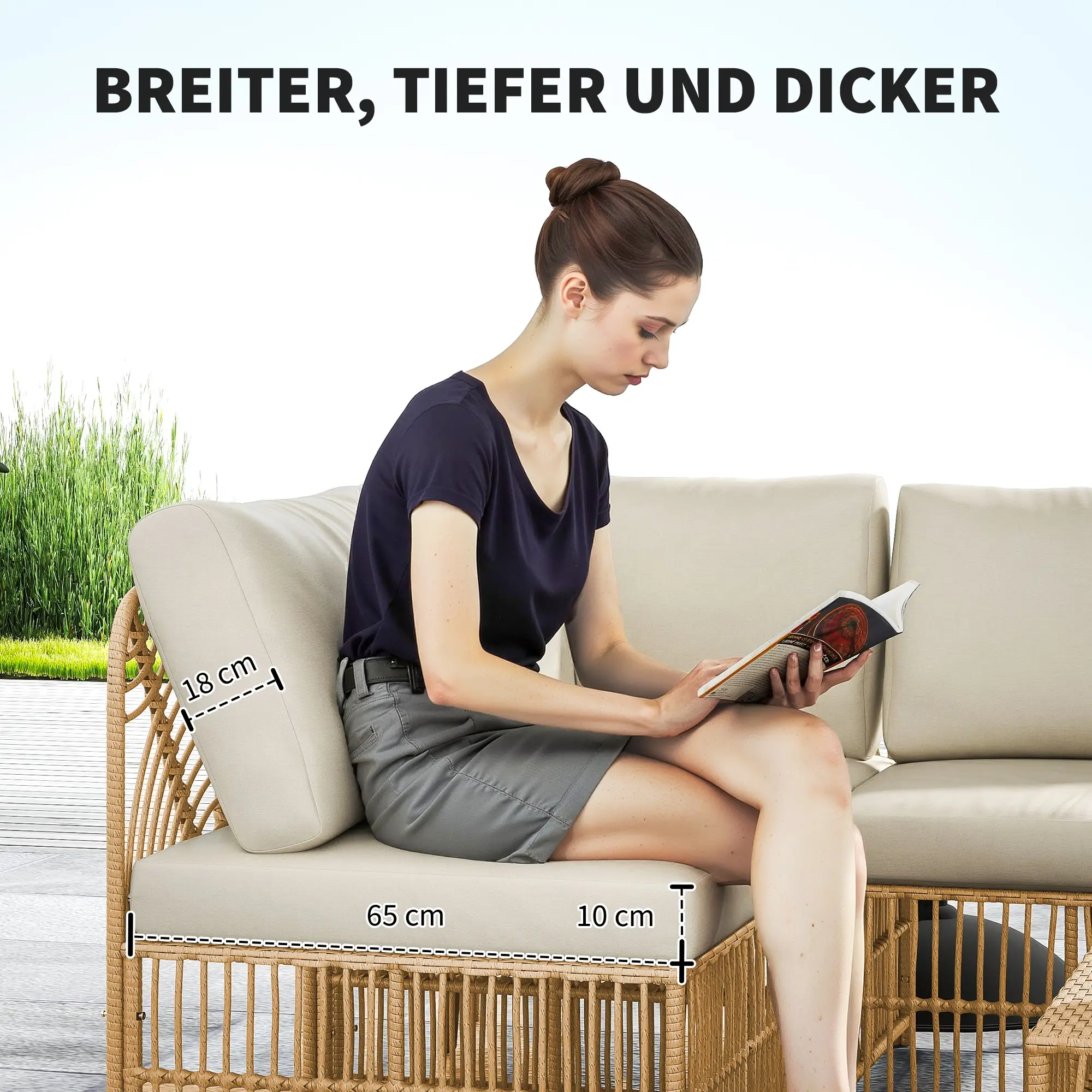 5-delige set, lichtbruin+crème wit