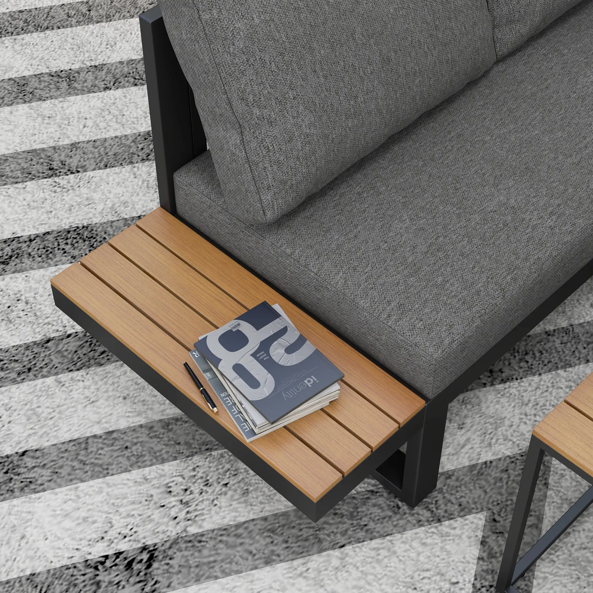 5-delig Lounge, 148 cm x 61 cm x 71,5 cm