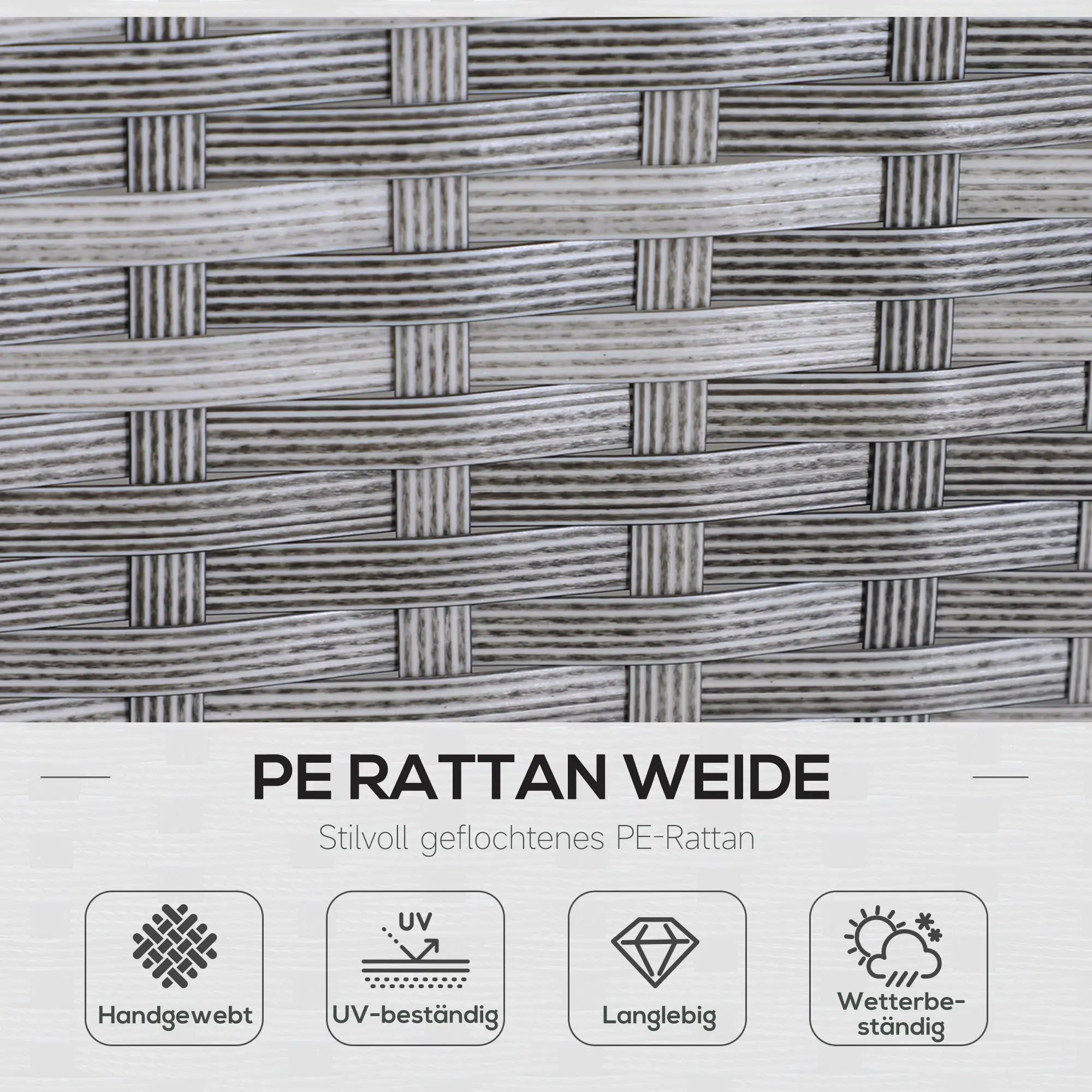 5-delige Tuinmeubelset, Metalen Frame, Grijs, 142 x 60 x 75 cm