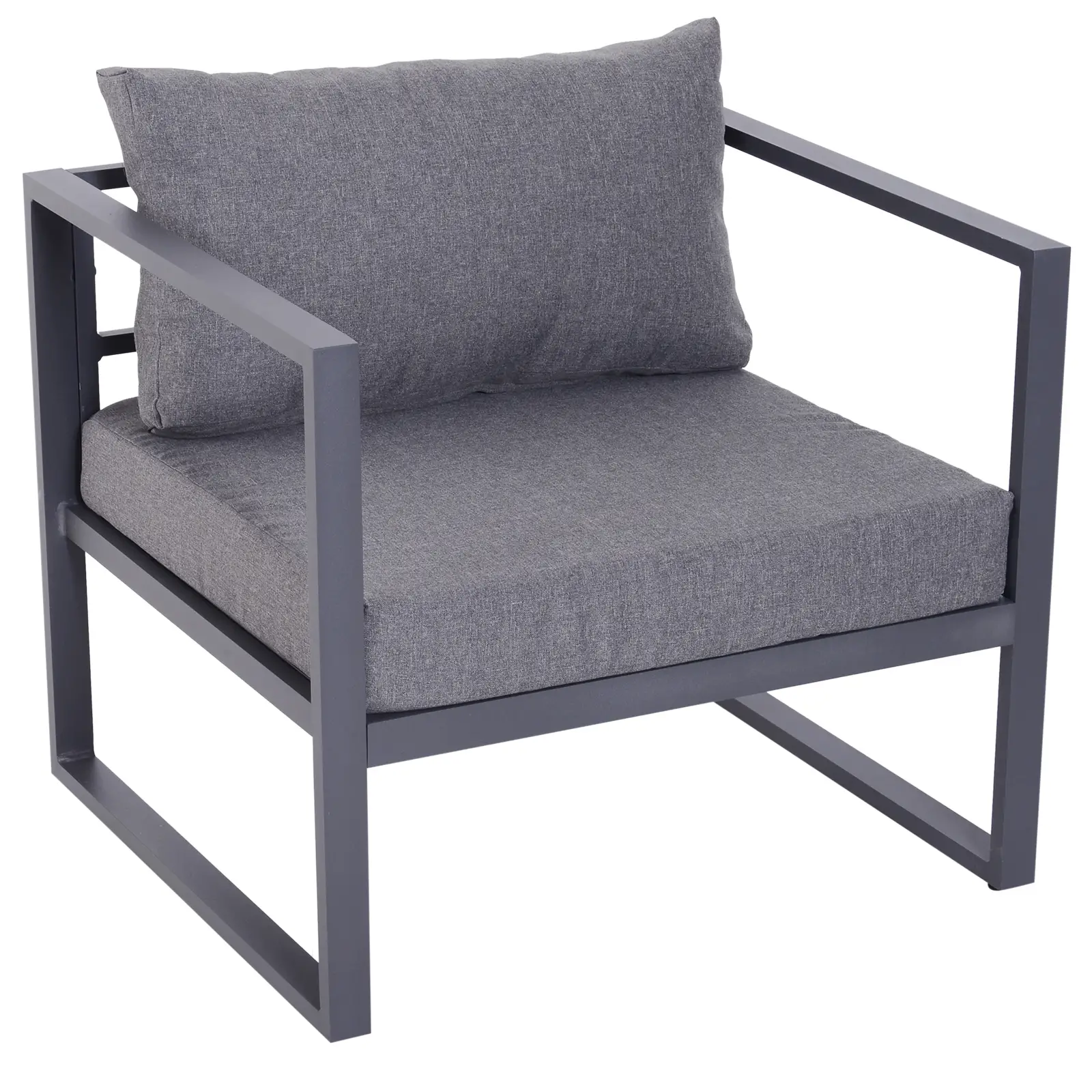 Tuinbankstel Aluminium + Polyester met Kussens voor 4-5 Pers.