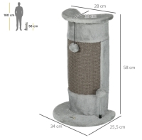 Krabpaal met speelgoed 34 cm x 25,5 cm x 58 cm Grijs