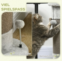Krabpaal met speelgoed 34 cm x 25,5 cm x 58 cm Grijs