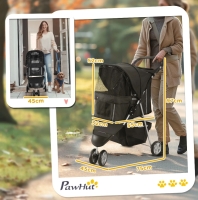 Honden buggy Zwart