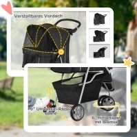Honden buggy Zwart