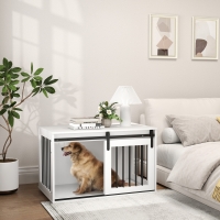Honden Bench met schuifdeur 98x58x61cm Wit