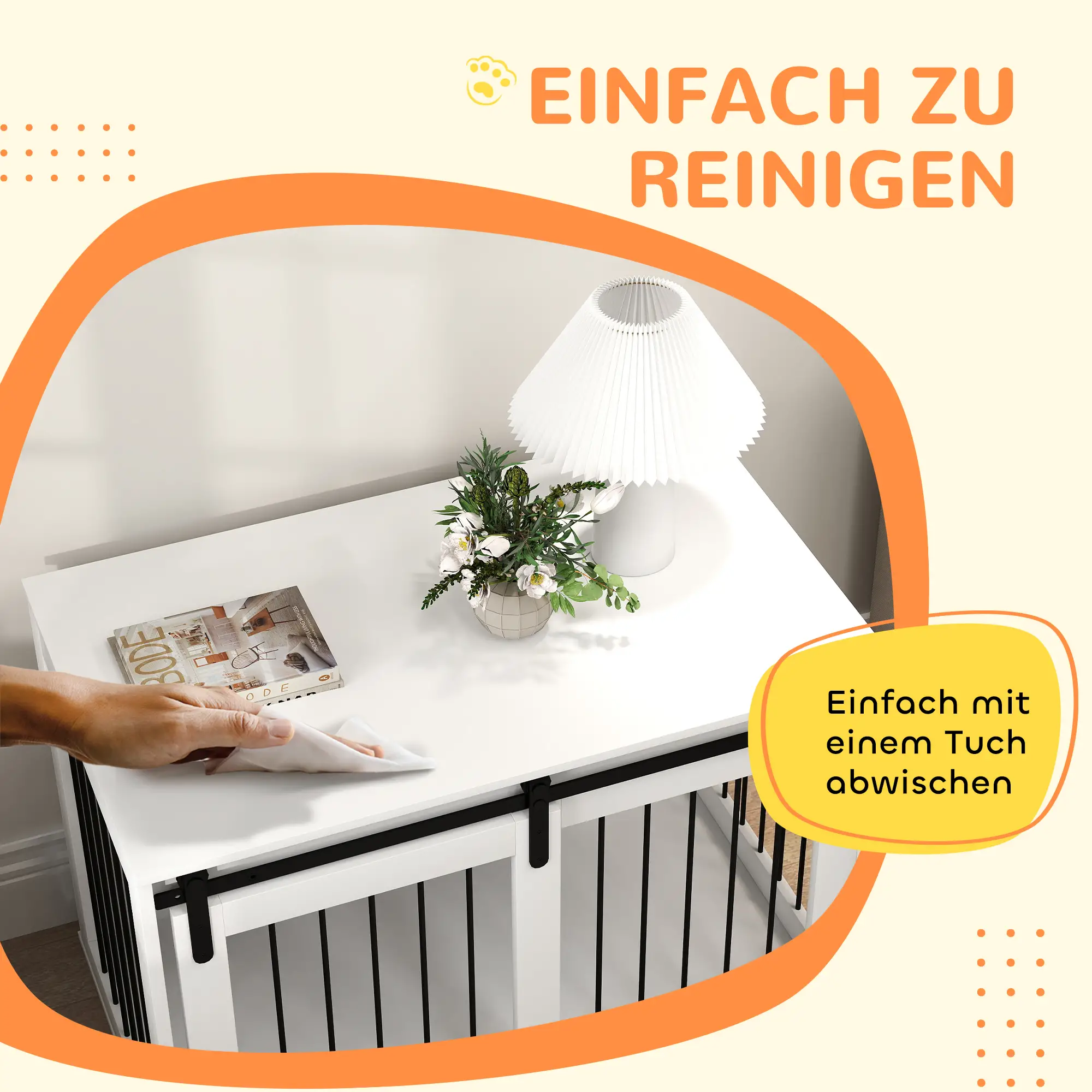 Honden Bench met schuifdeur 98x58x61cm Wit