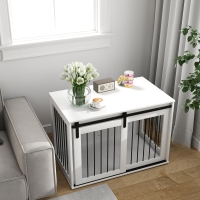 Honden Bench met schuifdeur 98x58x61cm Wit