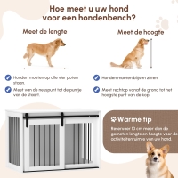 Honden Bench met schuifdeur 98x58x61cm Wit