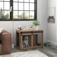 Honden Bench met schuifdeur 98x58x61cm Walnoot