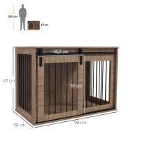 Honden Bench met schuifdeur 98x58x61cm Walnoot