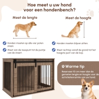 Honden Bench met schuifdeur 98x58x61cm Walnoot