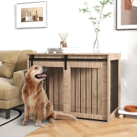 Honden Bench met schuifdeur 98x58x61cm Walnoot