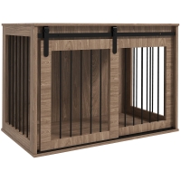 Honden Bench met schuifdeur 98x58x61cm Walnoot