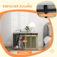 Honden Bench met schuifdeur 98x58x61cm Grijs
