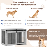 Honden Bench met schuifdeur 98x58x61cm Grijs