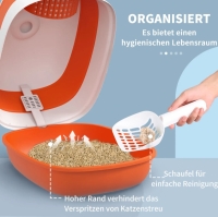 Katten bak 52 x 41 x 38 cm Wit Orange