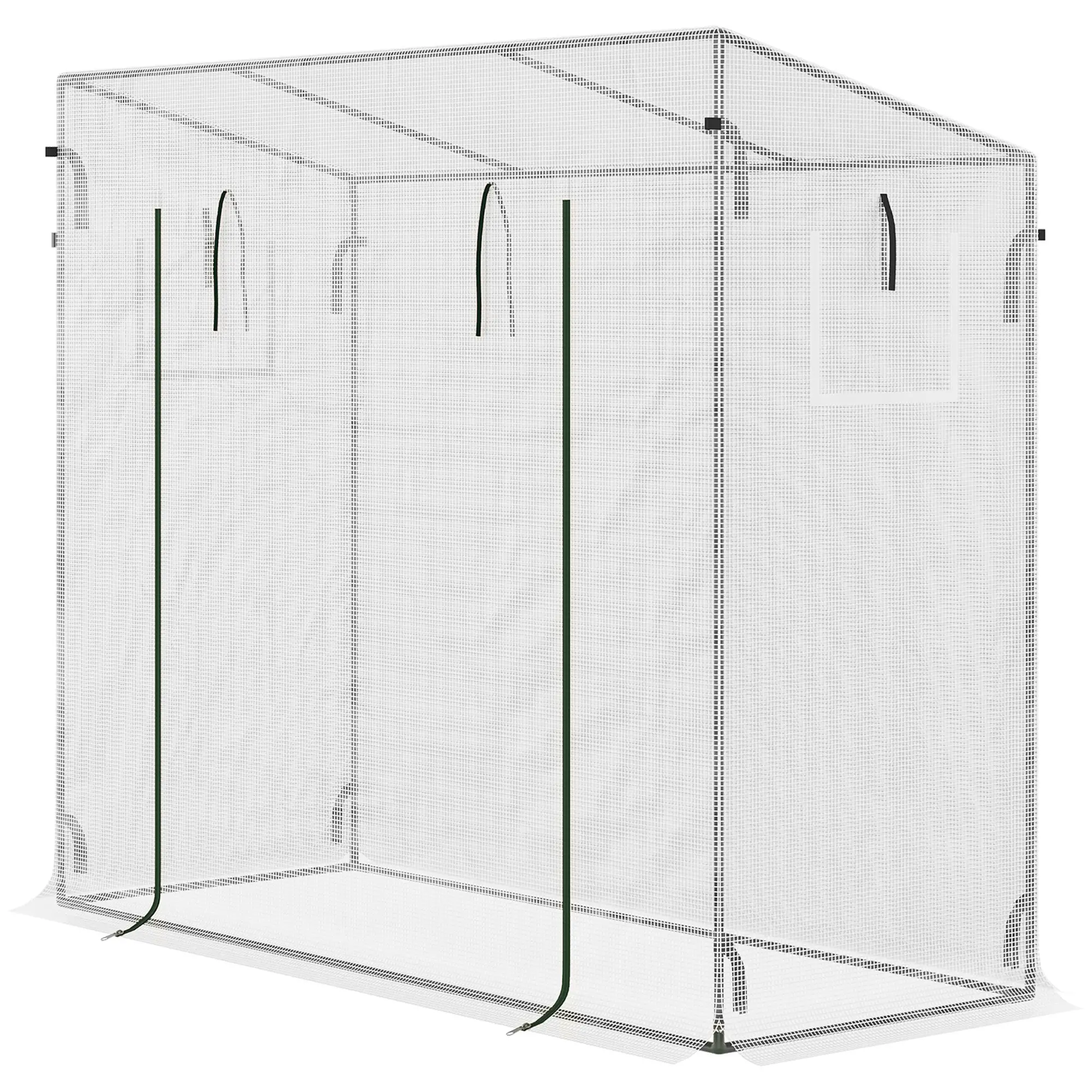 Kweekkas met Oproldeur 200 x 76 x 168 cm, Wit