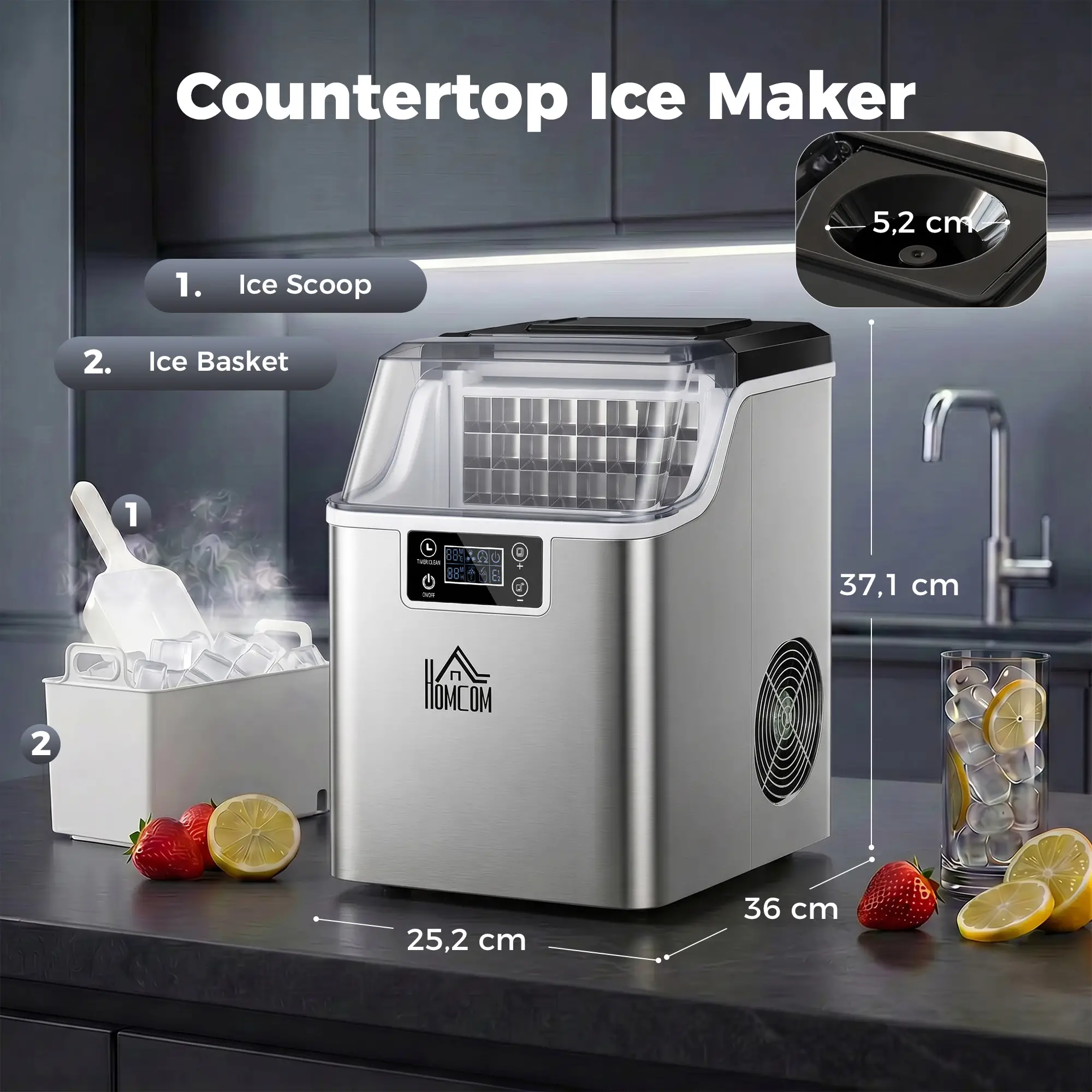 IJsblokjesmachine met IJsdispenser 2,3 liter