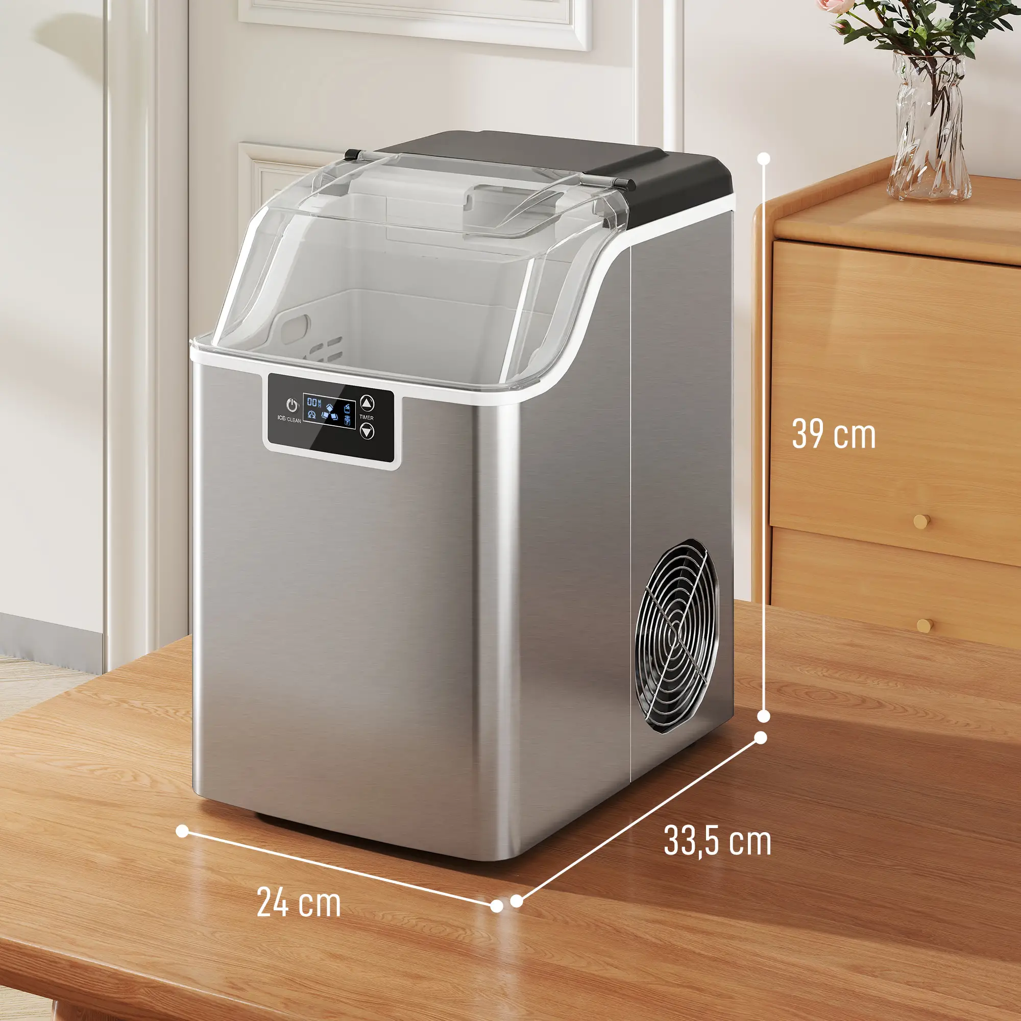 IJsblokjesmachine  2,1 liter Zilver