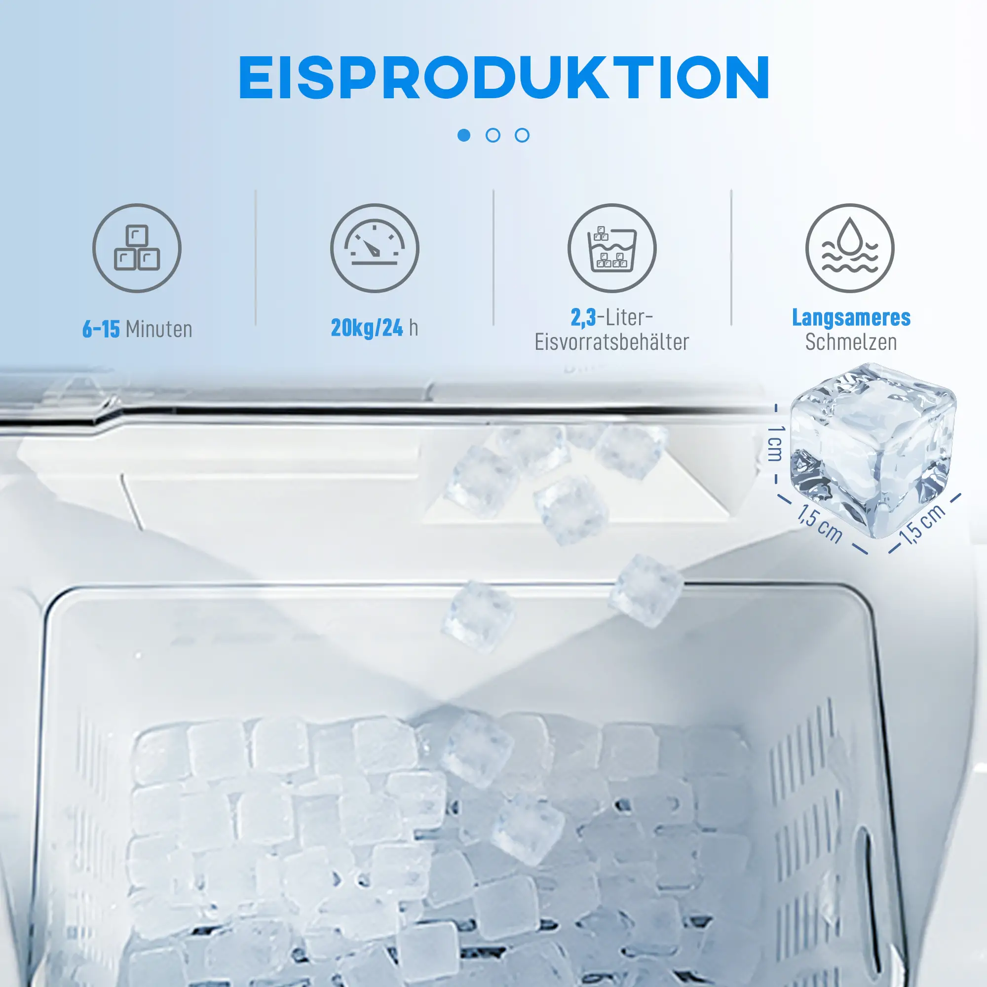 IJsblokjesmachine  2,1 liter Zilver